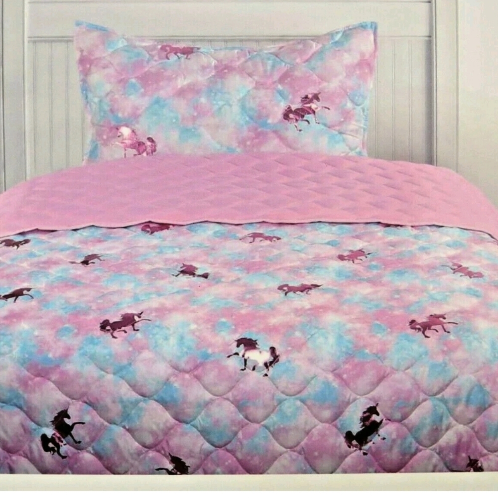 Unicorn Tie Dye 2-Piece Quilt Set Twin Quilt Set